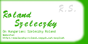 roland szeleczky business card